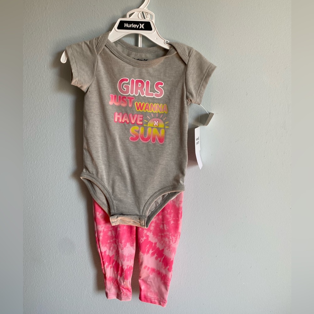NEW Hurley baby girl 2 piece set